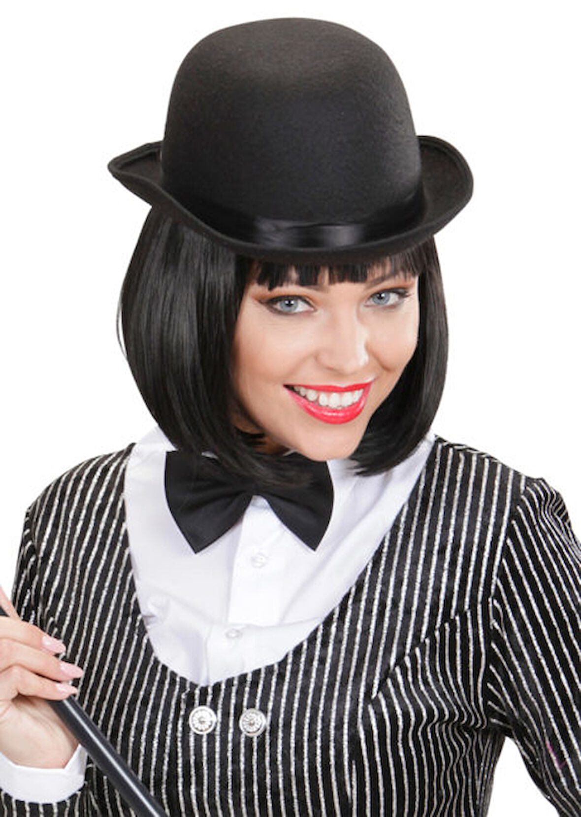 Nessiworld Charlie Chaplin Stil Yetişkin Şapkası - Siyah Melon Parti Şapkası