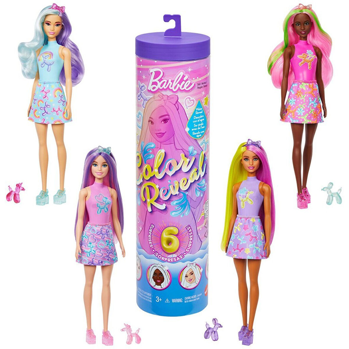JFV58 Barbie Color Reveal Balondan Hayvan Figürleri Serisi