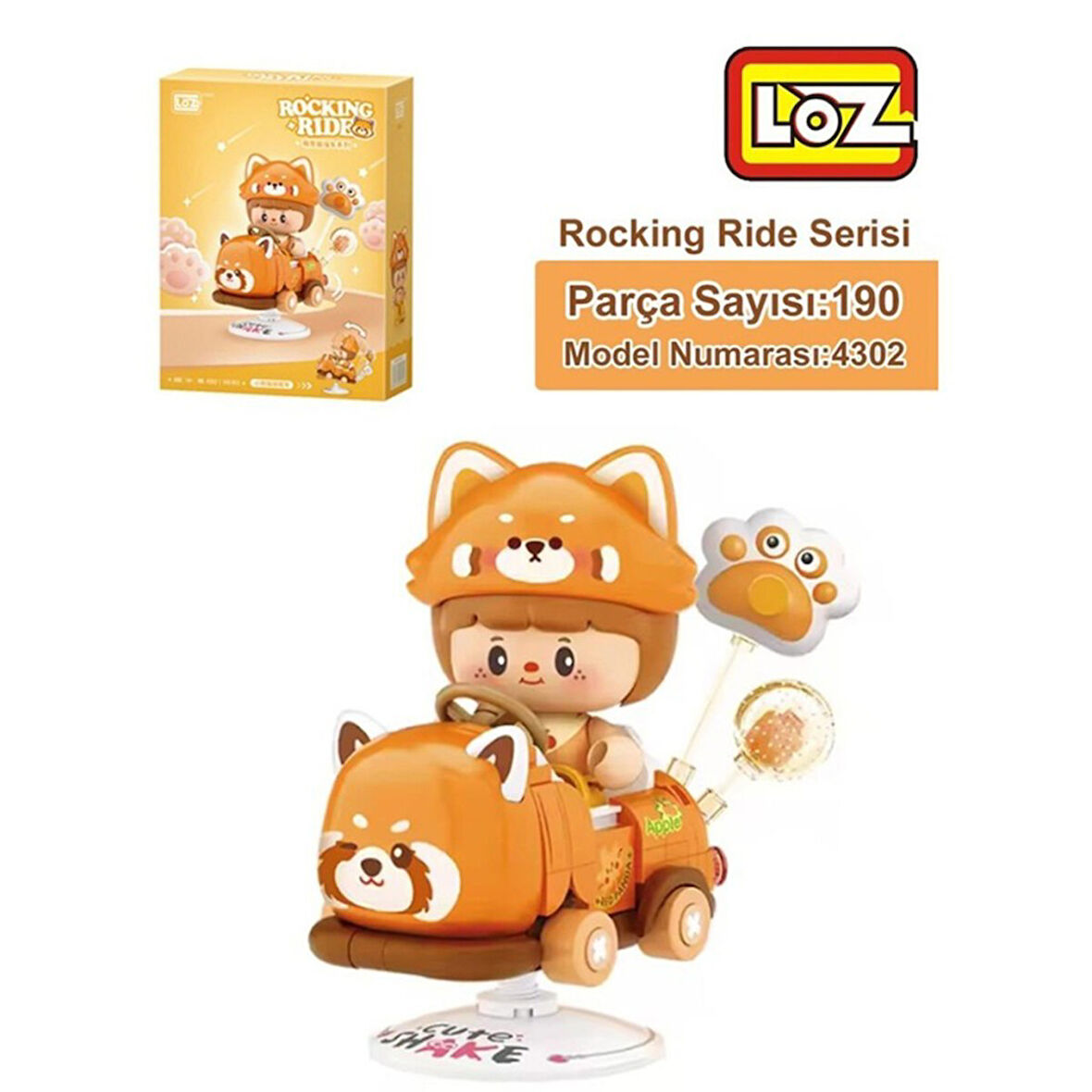 LZ-4302 LOZ KIRMIZI AYI SALLANMA SÜRÜŞÜ 190 PARÇA BLOCK OYUNCAK