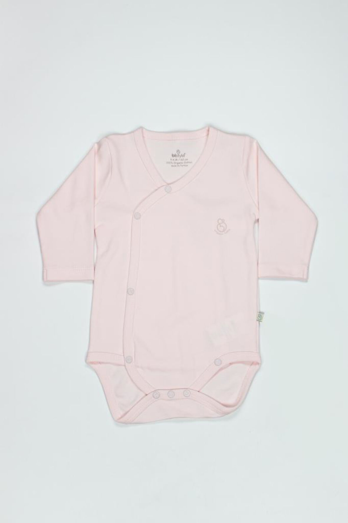 Organik Natural Basic Style Kruvaze Uzun Kol Body BS17102 Pembe