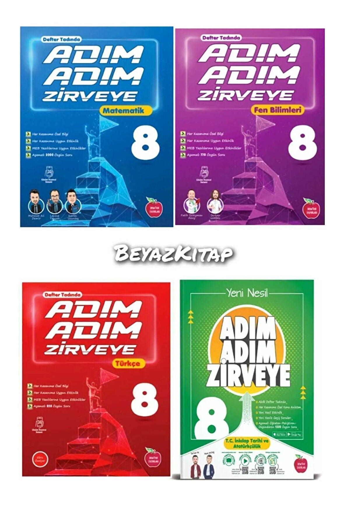 Newton 8. Sınıf Adım Adım Zirveye Türkçe Matematik Fen İnkılap Etkinlikli Soru Bankası20242025LGS