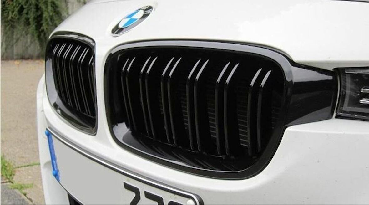 Bmw f30 çift çizgi ön panjur ızgara 2012-2018 arası parlak siyah