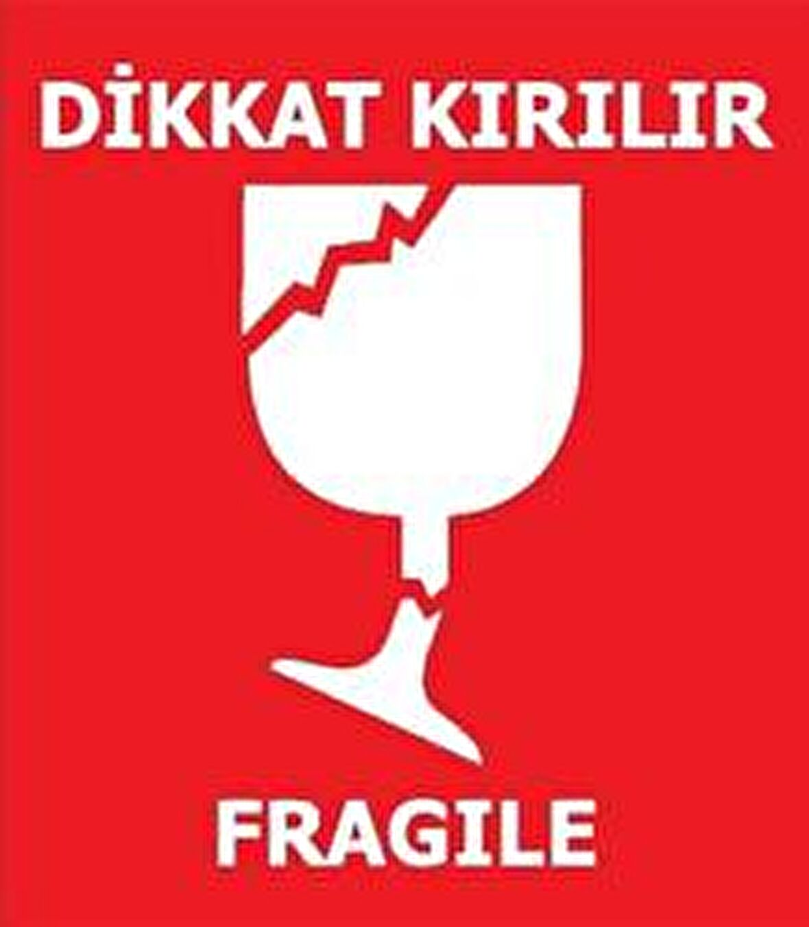 Dikkat Kırılır Etiketi 7x8cm - 500 Adet