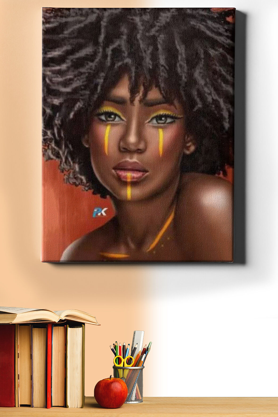 Sayılarla Boyama Seti Kasnaklı Afrikalı Model 40 X 50 Cm