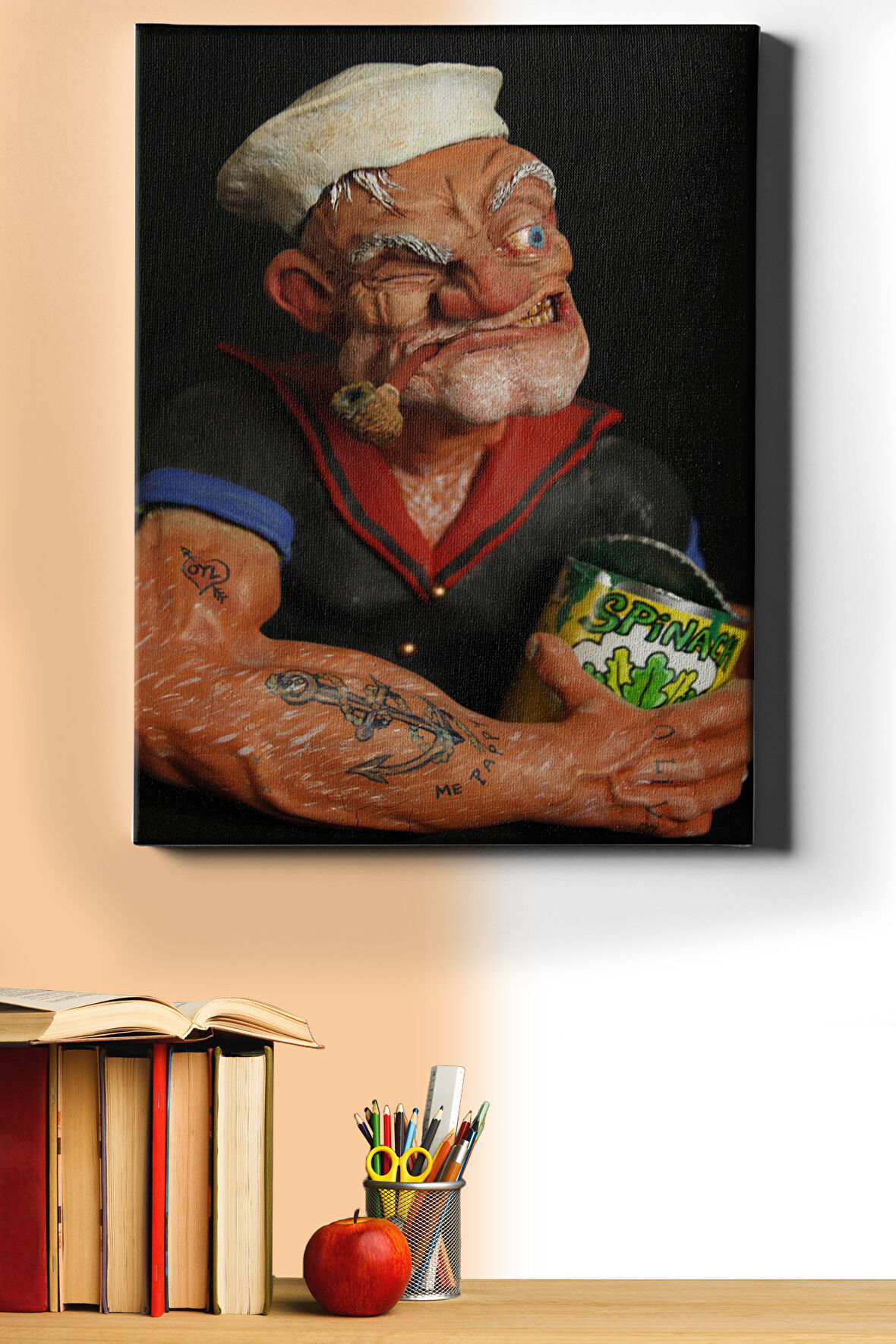 Sayılarla Boyama Seti Kasnaklı Temel Reis Ve Ispanak 40 X 50 Cm