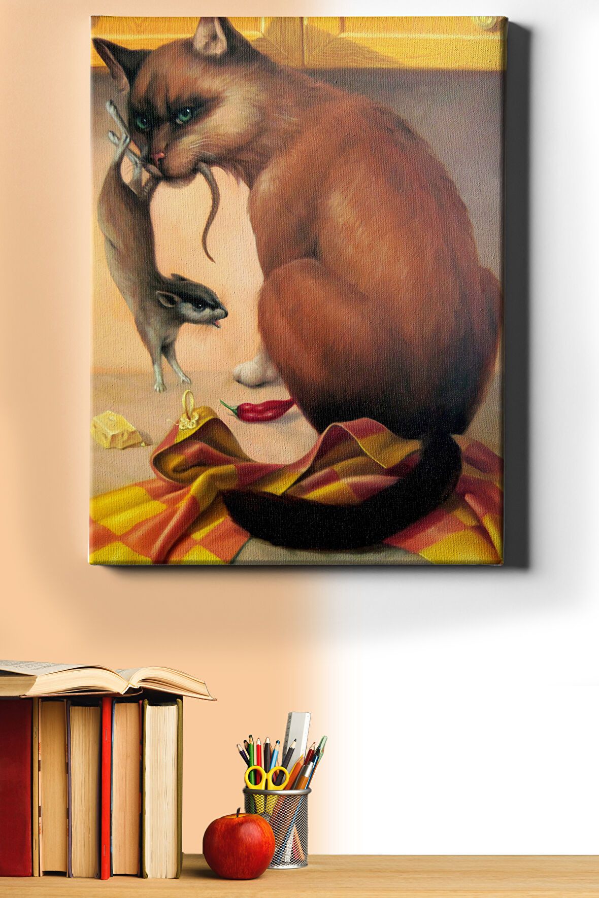 Sayılarla Boyama Seti Kasnaklı Kedi Ve Yüz 40 X 50 Cm