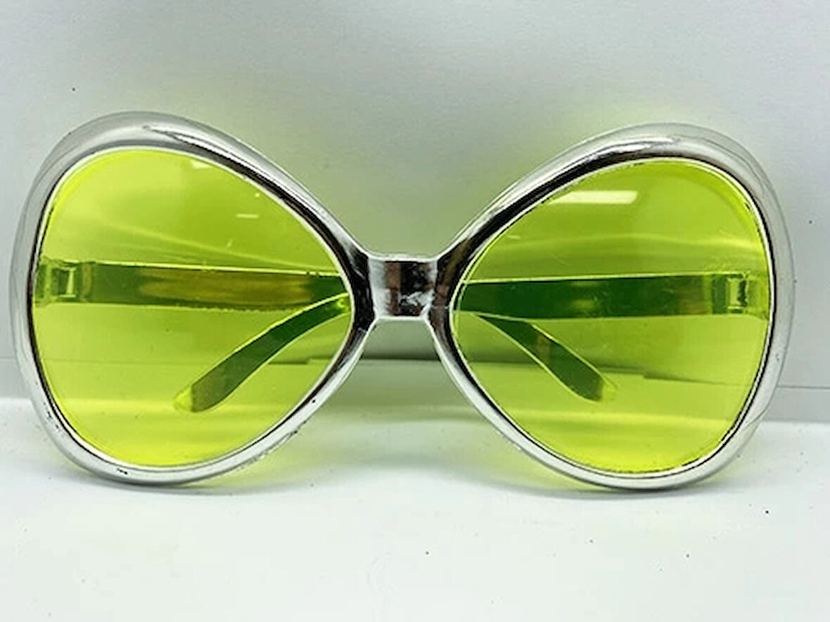 Gümüş Renk Yeşilçam Nostalji 80li Yıllar 90lı Yıllar Parti Gözlüğü  7x16 Cm