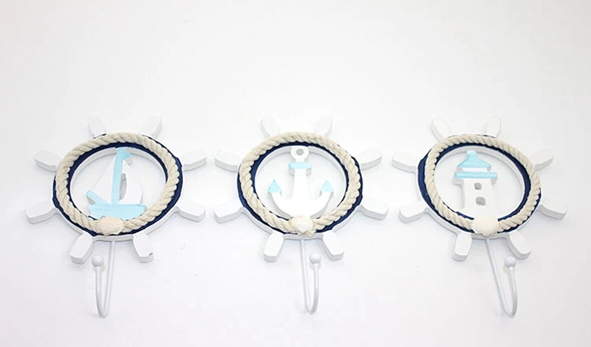 Ahşap Marin Dümenli Askılık Alk2476