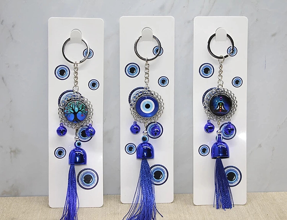 Metal Nazar Boncuğu Anahtarlık Alk3496