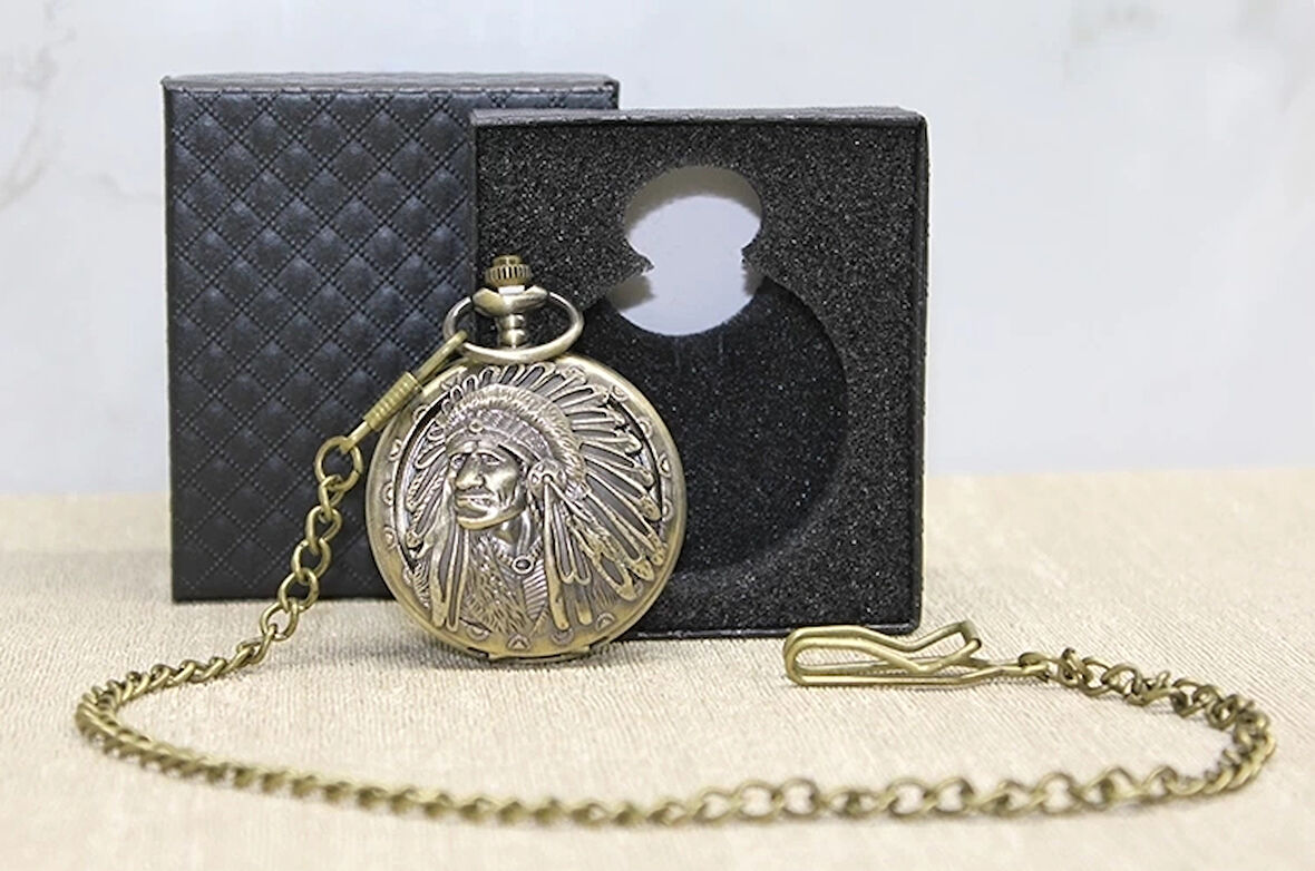 Özel Kutulu Kızılderili Köstekli Saat Alk4683