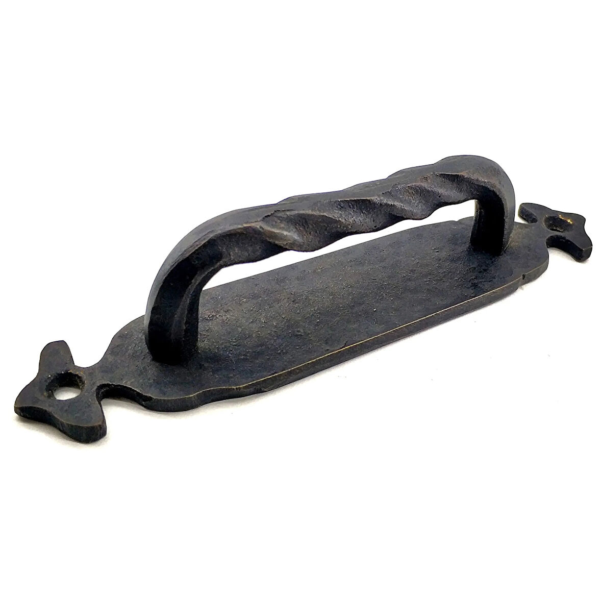 Antika Tarz Dekoratif Pirinç Burgulu Çekme Kol - 148x33 Mm, Oksit