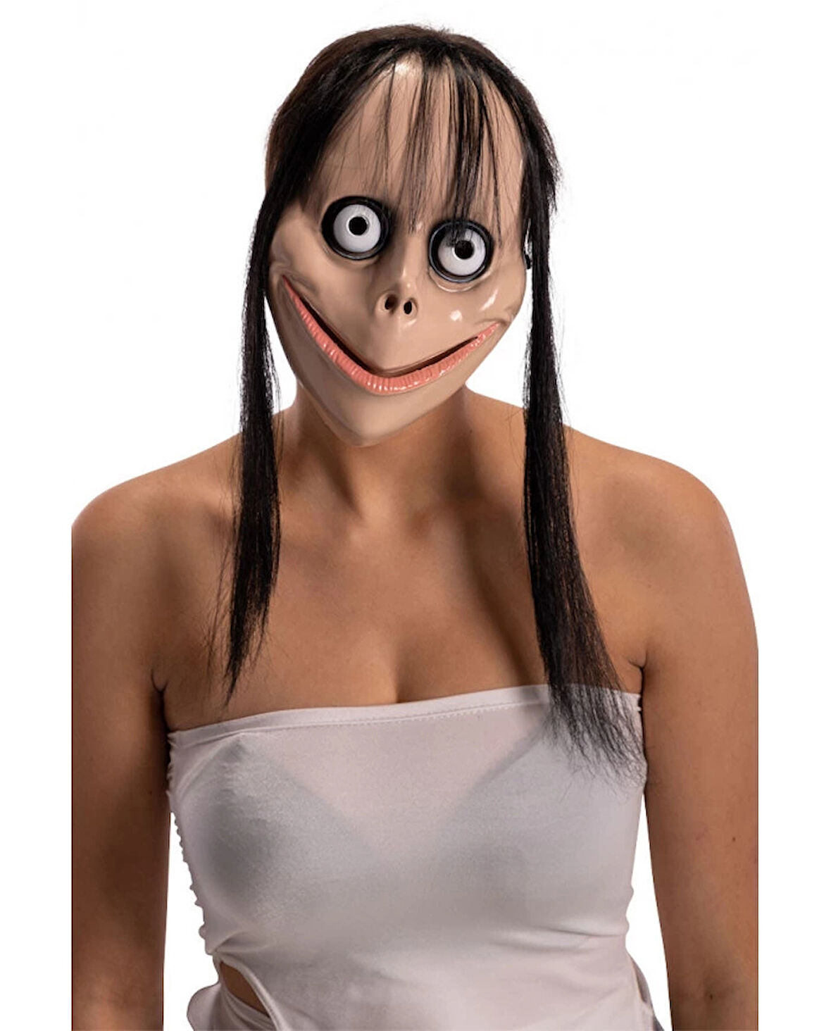 Korkunç Ürpertici Uzun Saçlı Momo Maskesi