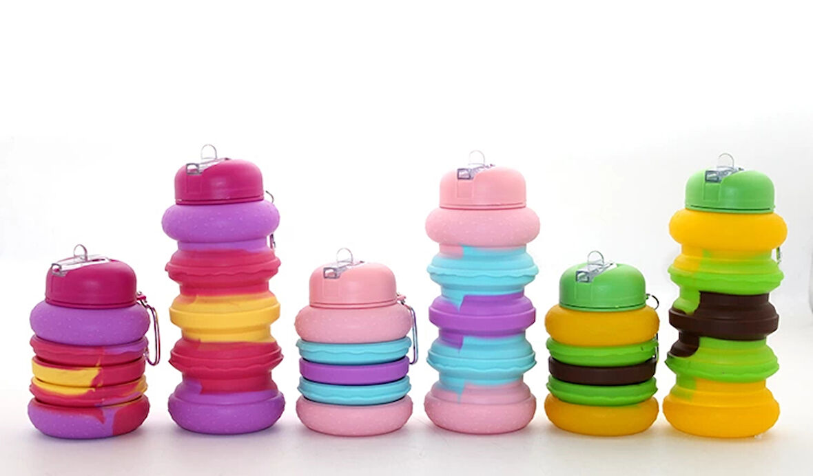 Katlanabilir Portatif Silikon Su Şişesi 500 Ml Model 3