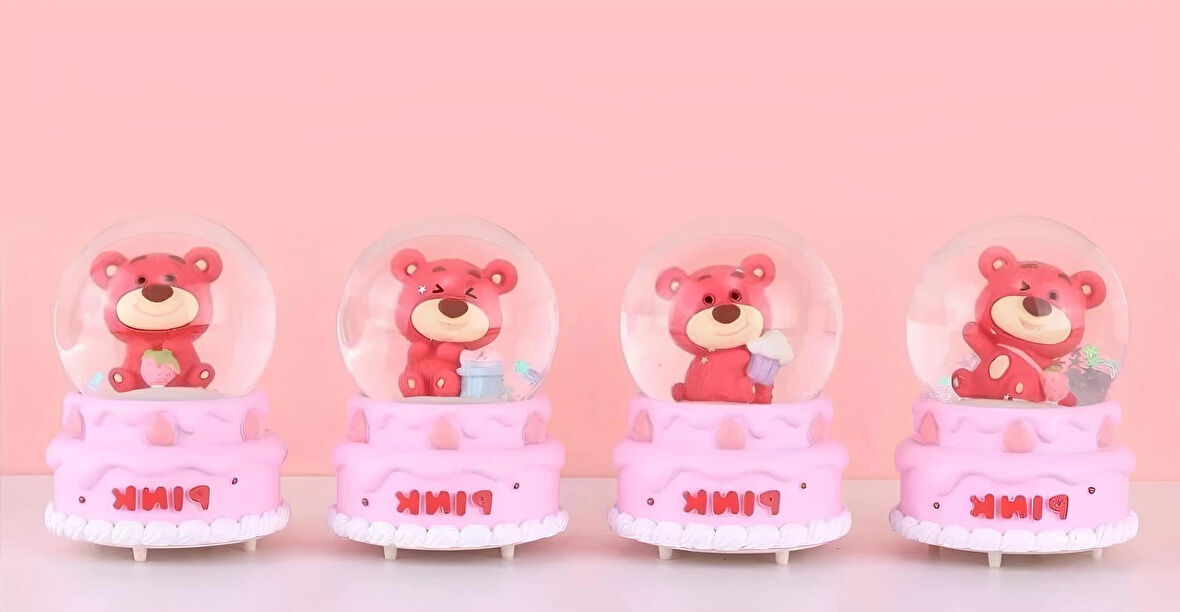 Ayıcıklı Işıklı Kar Küresi 7 Cm