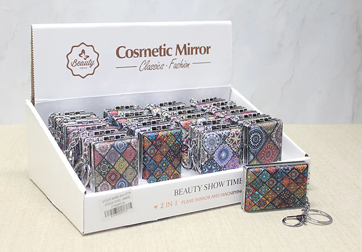 Taşlı El Aynası Anahtarlık Model 9