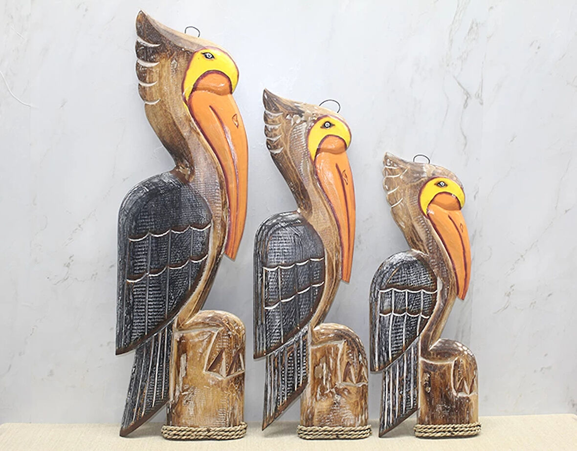 Ahşap 3'lü Pelikan Seti