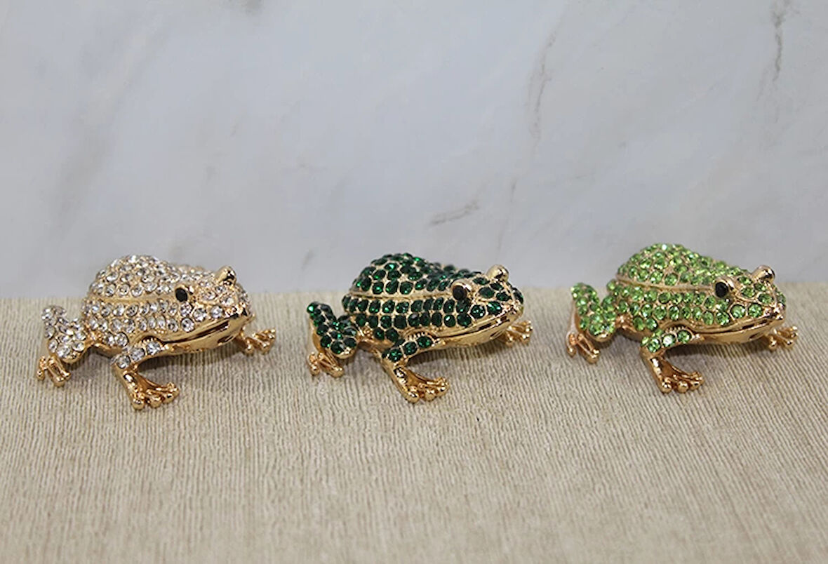 Swarovski Taşlı Minik Figür - Kurbağa Model 2