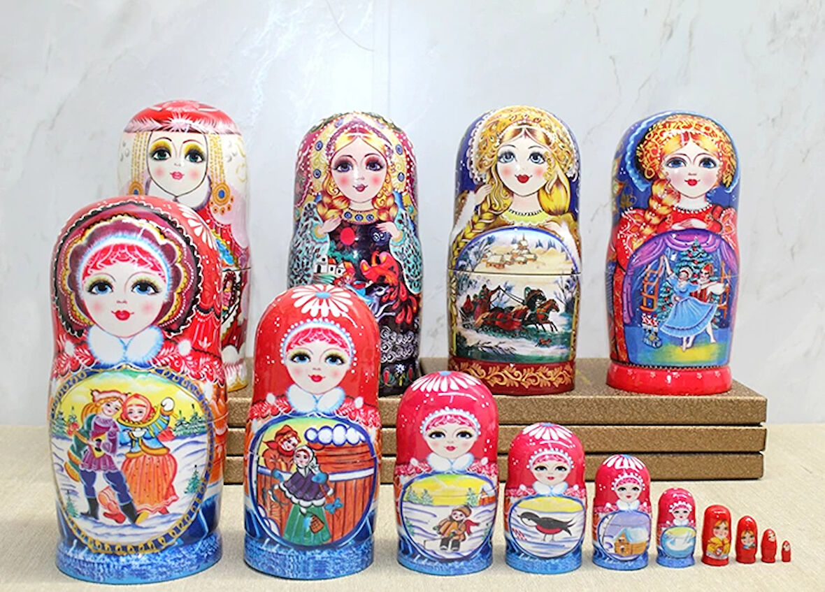 10'lu Ahşap Matruşka Seti