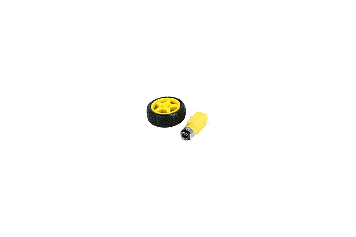 Motor ve Tekerlek Seti 6V 250Rpm Arduino