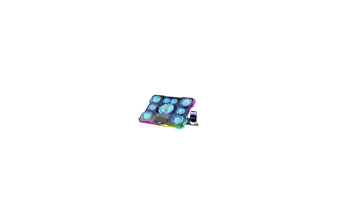 Blueforce Sx-45 Freezer 9 Rgb Fanlı Notebook Soğutucu Stand Lcd Ekranlı Siyah 10-19 inç 1 Usb 1 Type-c