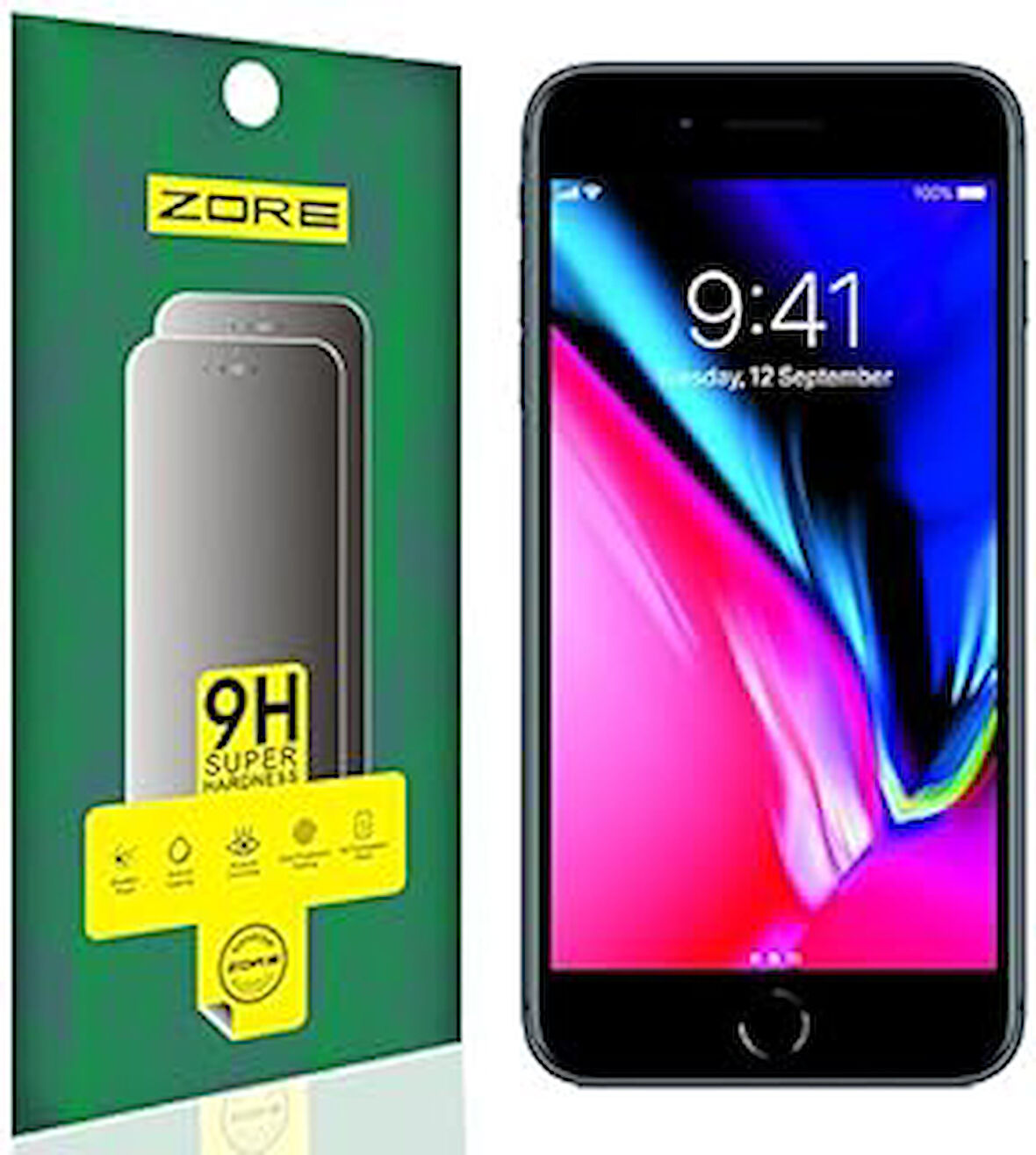 cekuonline iPhone 8 Plus Temperli Cam Ekran Koruyucu 9H