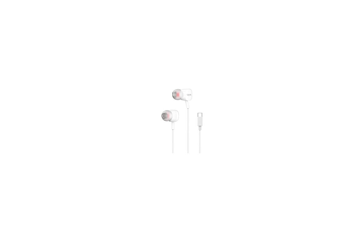 Linktech H16 Type-C Stereo Kulak içi Kablolu Kulaklık Beyaz