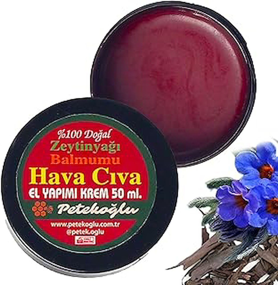 Petekoğlu Elyapımı Havaciva Otu Kremi Balmumu Zeytinyağı Hava Civa Otu Kökü Kremi Merhemi Yanık Pişik Kremi