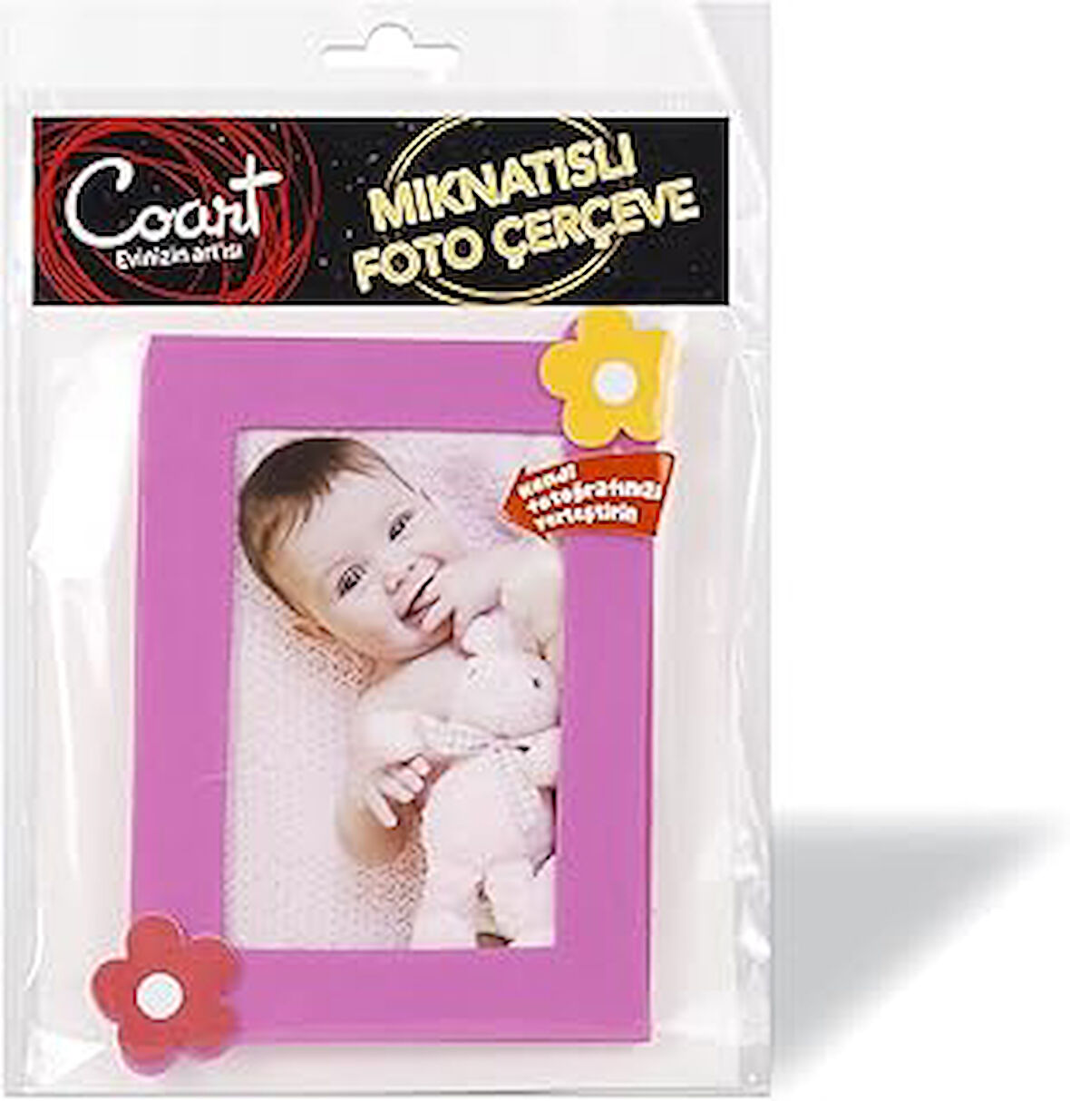 ARTİKEL Dp-006F Mıknatıslı Pembe Eva Fotoğraf Çerçevesi Süsü 6