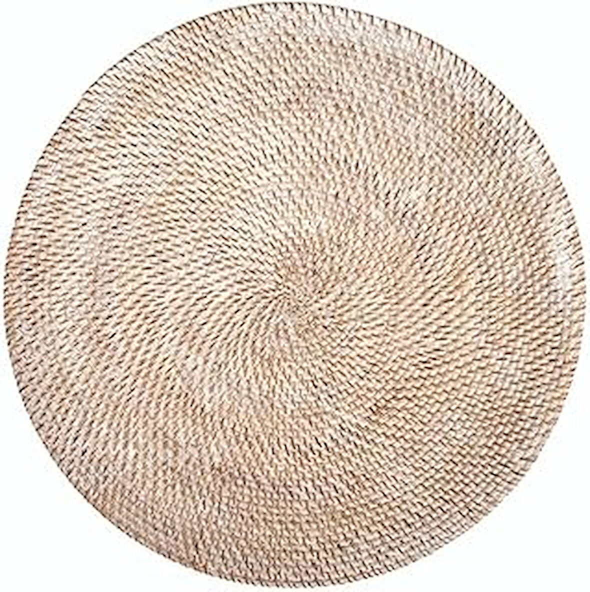 TISECO Set de table rond rotin Blanc