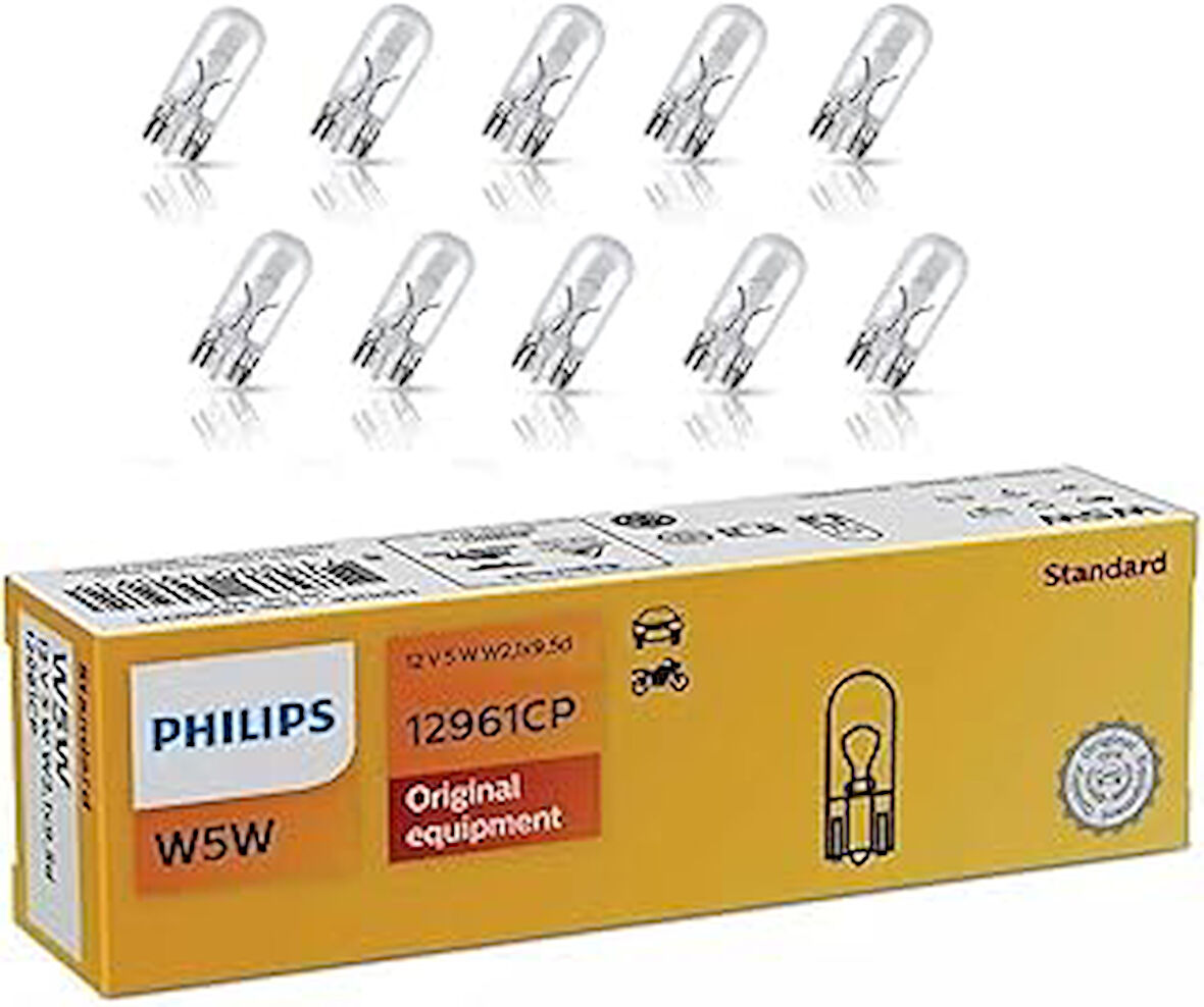 W5W T10 Park Ampulü 12V 5W Standart , 10'lu Paket