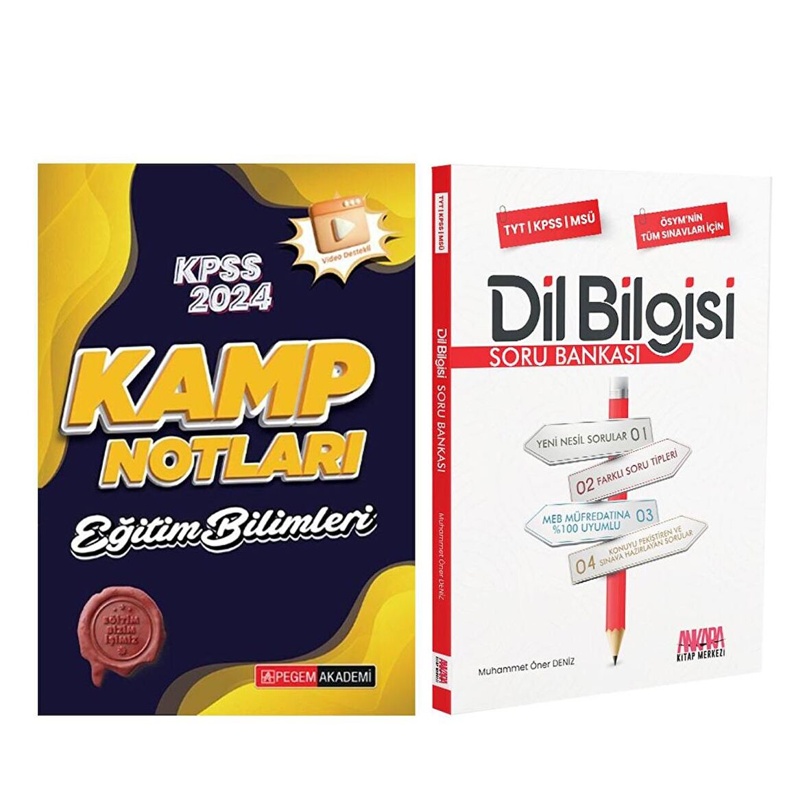 Pegem 2024 KPSS Eğitim Bilimleri Kamp Notları ve AKM Dil Bilgisi Soru Bankası Seti 2 Kitap