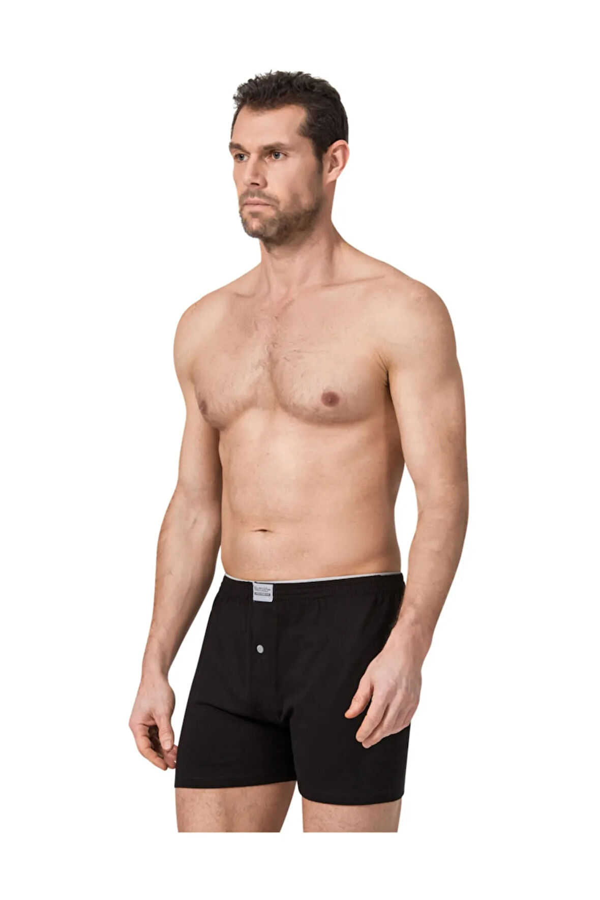 3 Adet Lacivert Düğmeli Penye Boxer