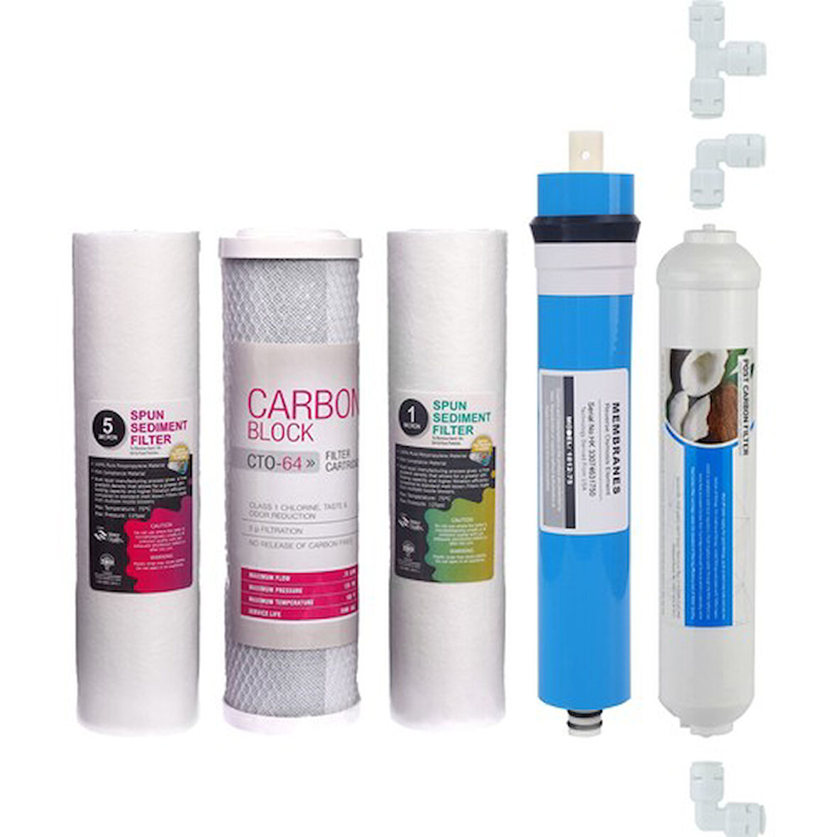 Su Arıtma Cihazı Filtresi 5'li Filtre Seti Paket 5 Aşama Membran