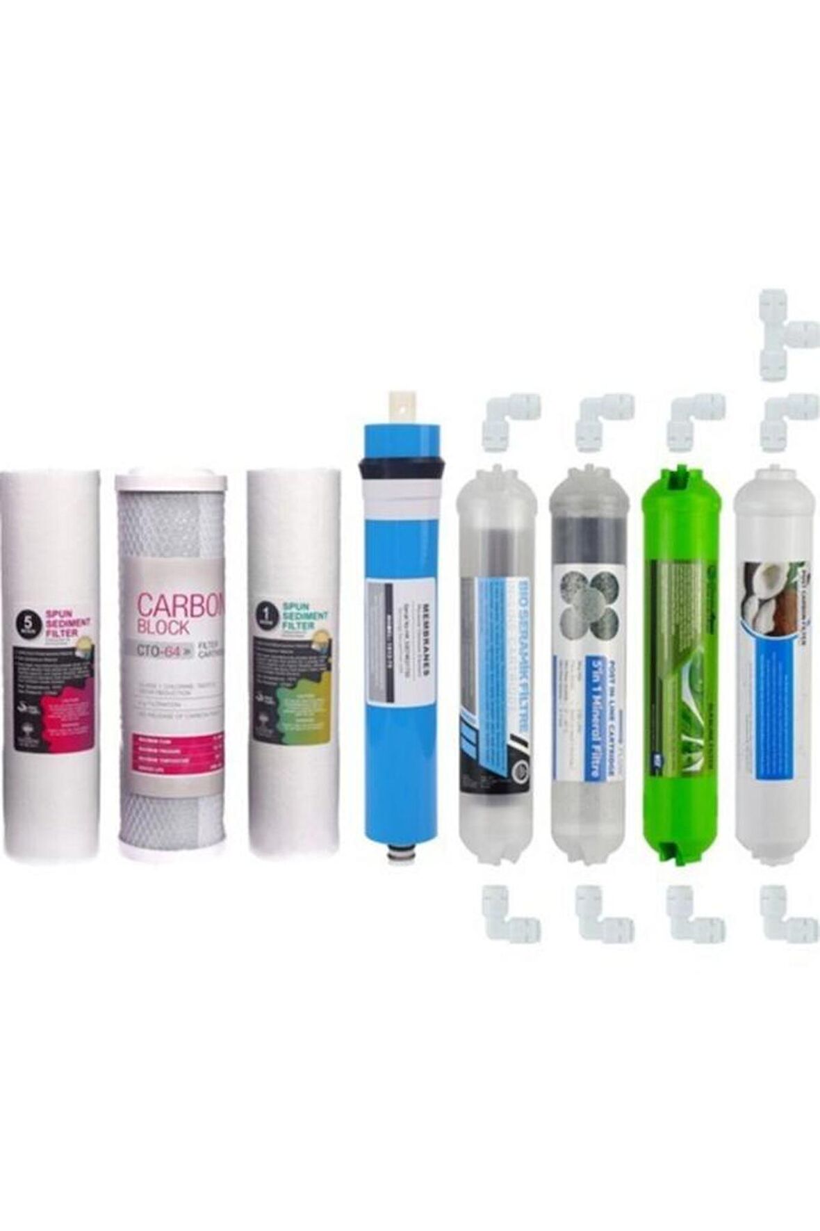 Su Arıtma Cihazı Filtresi 8'li Filtre Seti Paket Quick Bağlantılı Full Set