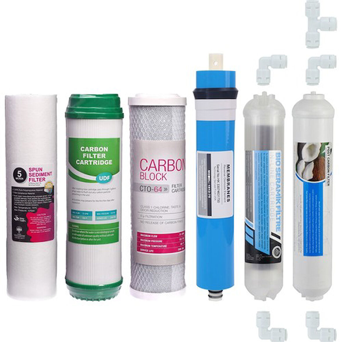 Su Arıtma Cihazı Filtresi 6'lı Filtre Seti Paket 6 Aşama Membran