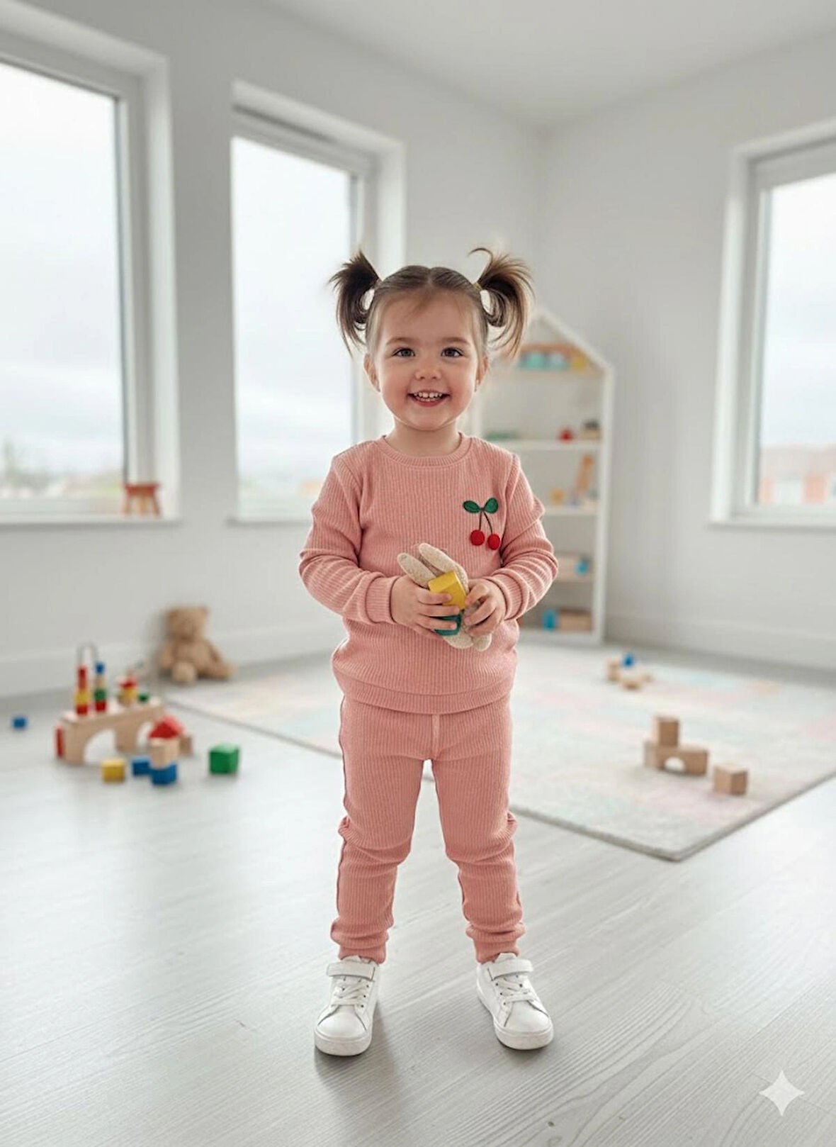 Kız Çocuk Takım Pamuklu Uzun Kollu Alt Üst Takım