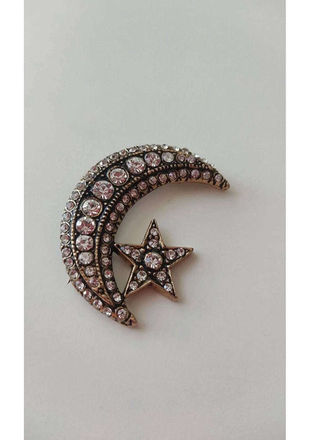 Zirkon Taşlı Özel Tasarım Ay Yıldız Yaka İğnesi 