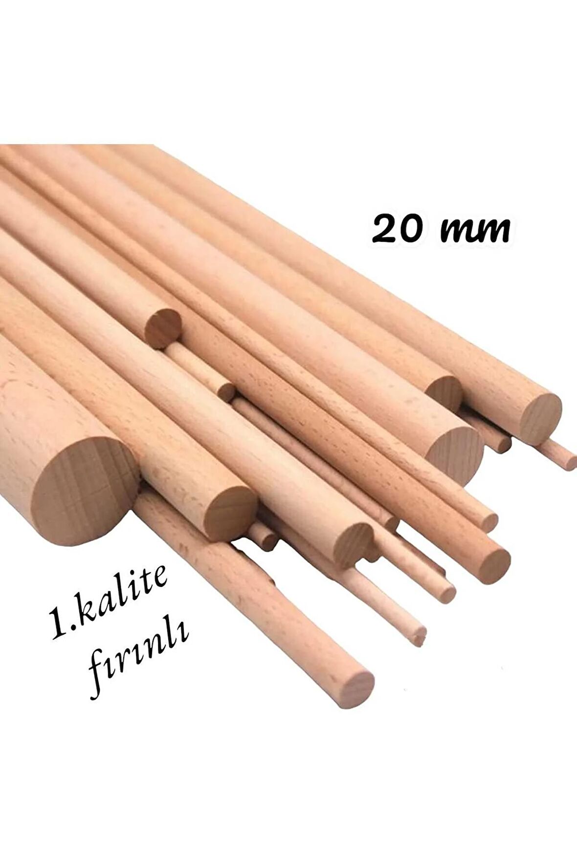 Ahşap Kavele Çıta Çubuk Kavela Kayın 1. Kalite 100 Cm 20 Mm 5 Adet