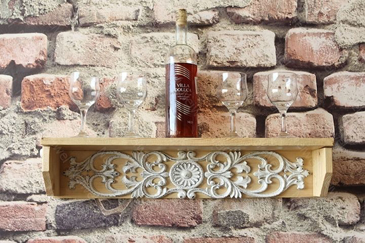 Neiwel Vintage Doa Naturel Ahşap Bar Raf