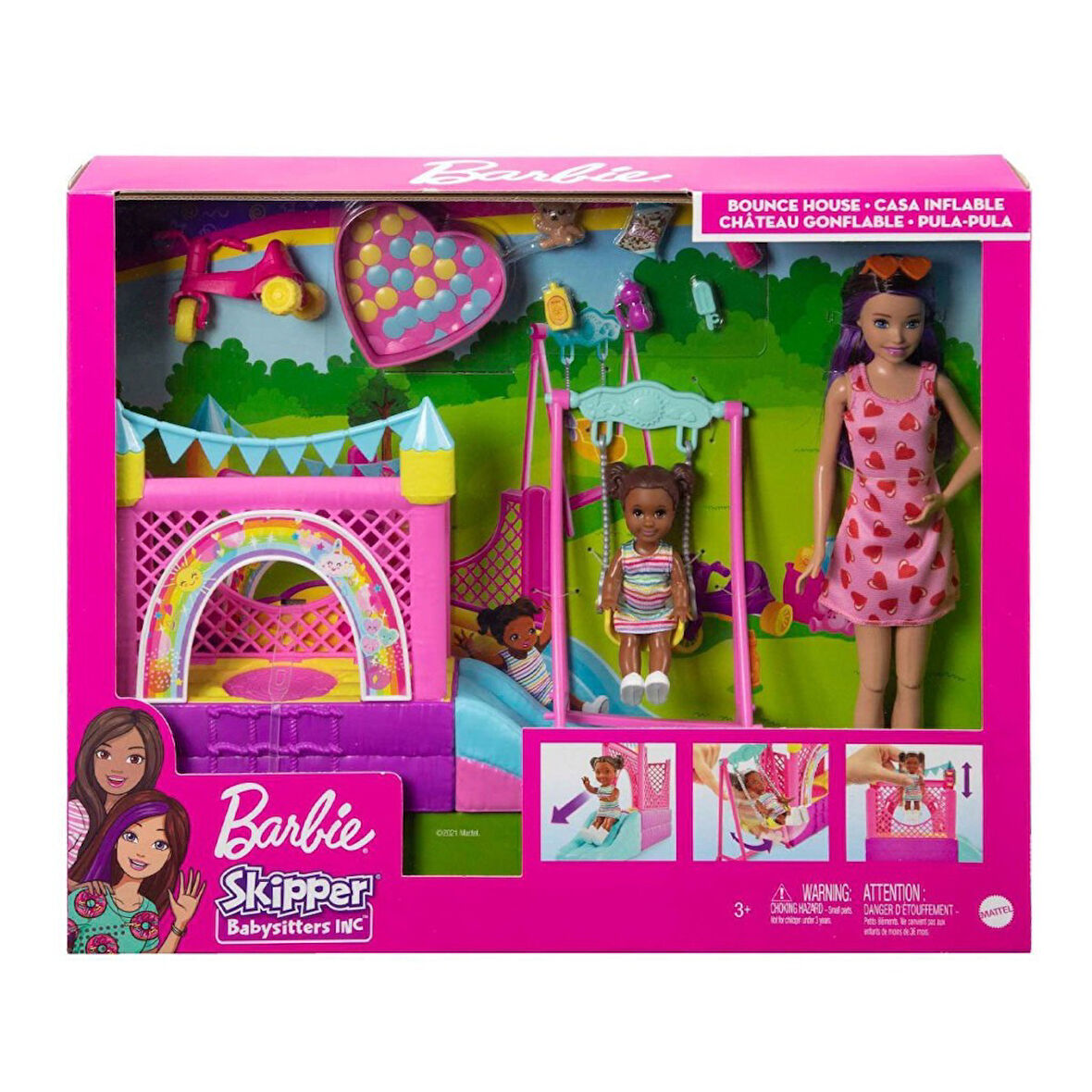 HHB67 Barbie Bebek Bakıcısı Skipper Oyun Evi Seti