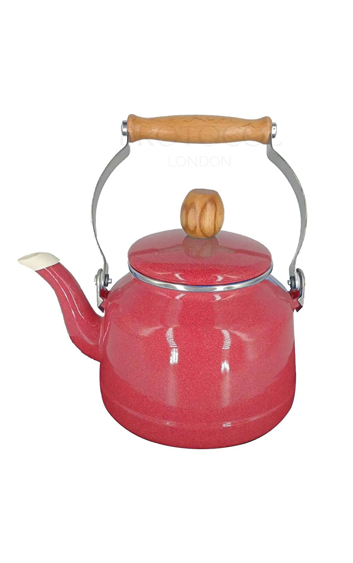 Nishev Italyan Çaydanlık Ahşap Kulp 2,5 Lt - Kırmızı