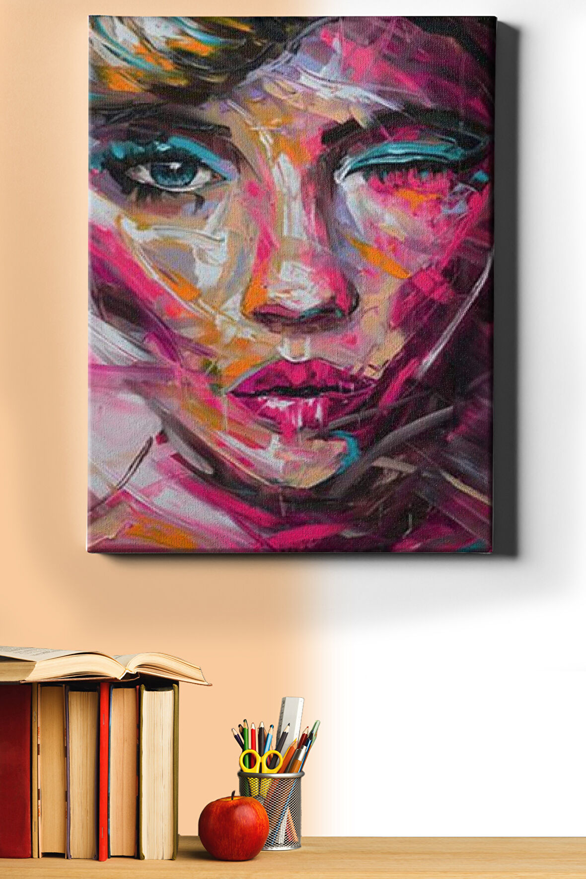 Sayılarla Boyama Seti Kasnaklı Renkli Kadın 5 60 X 75 Cm