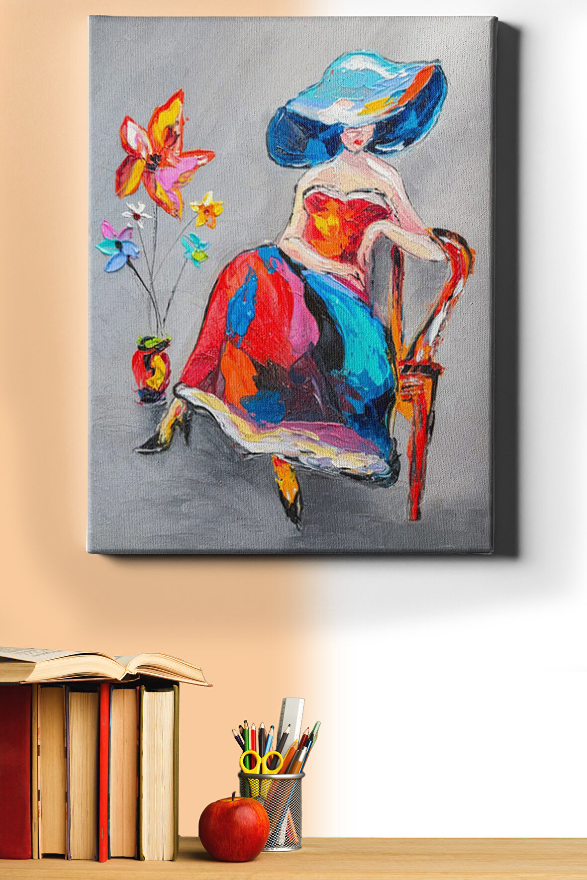 Sayılarla Boyama Seti Kasnaklı Renkli Kadın 7 40 X 50 Cm