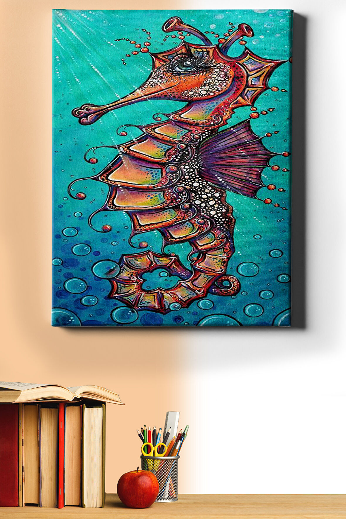 Sayılarla Boyama Seti Kasnaklı Deniz Atı 50 X 65 Cm