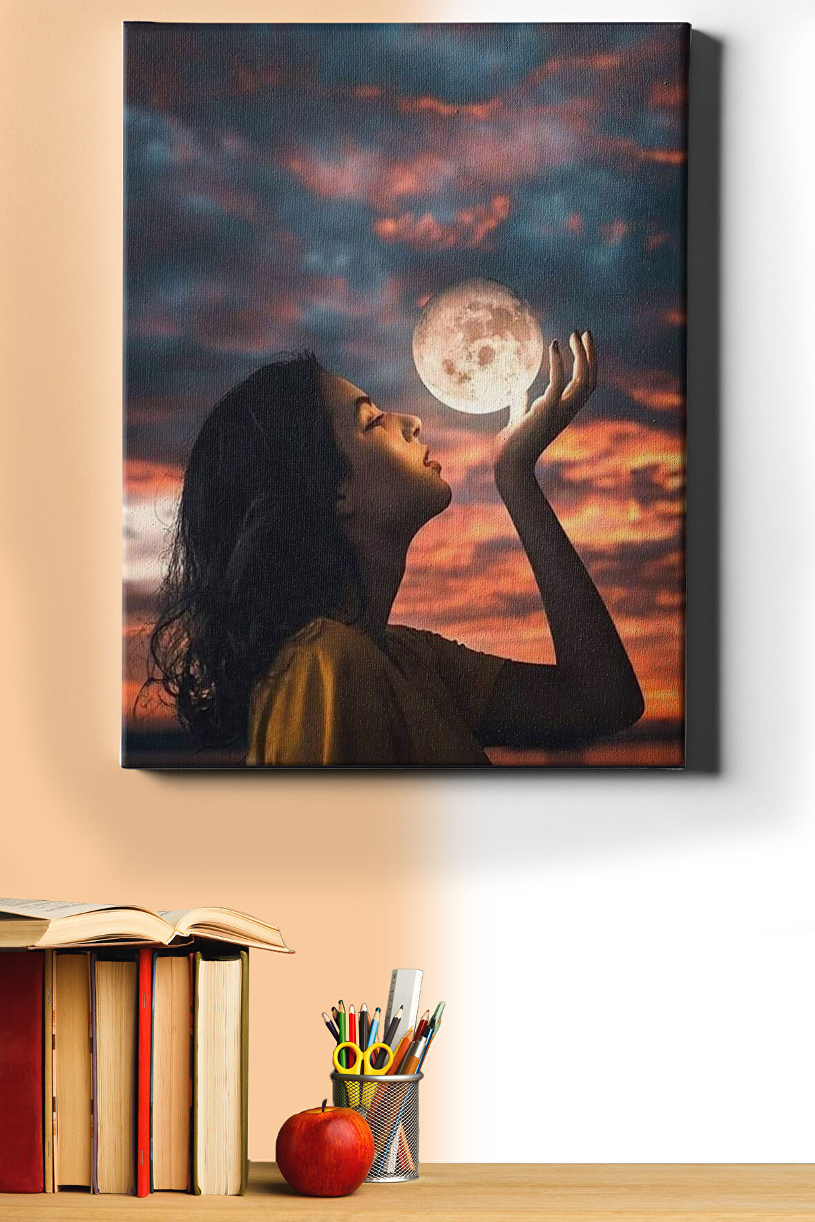 Sayılarla Boyama Seti Kasnaklı Dolunayla Fotoğraf 40 X 50 Cm