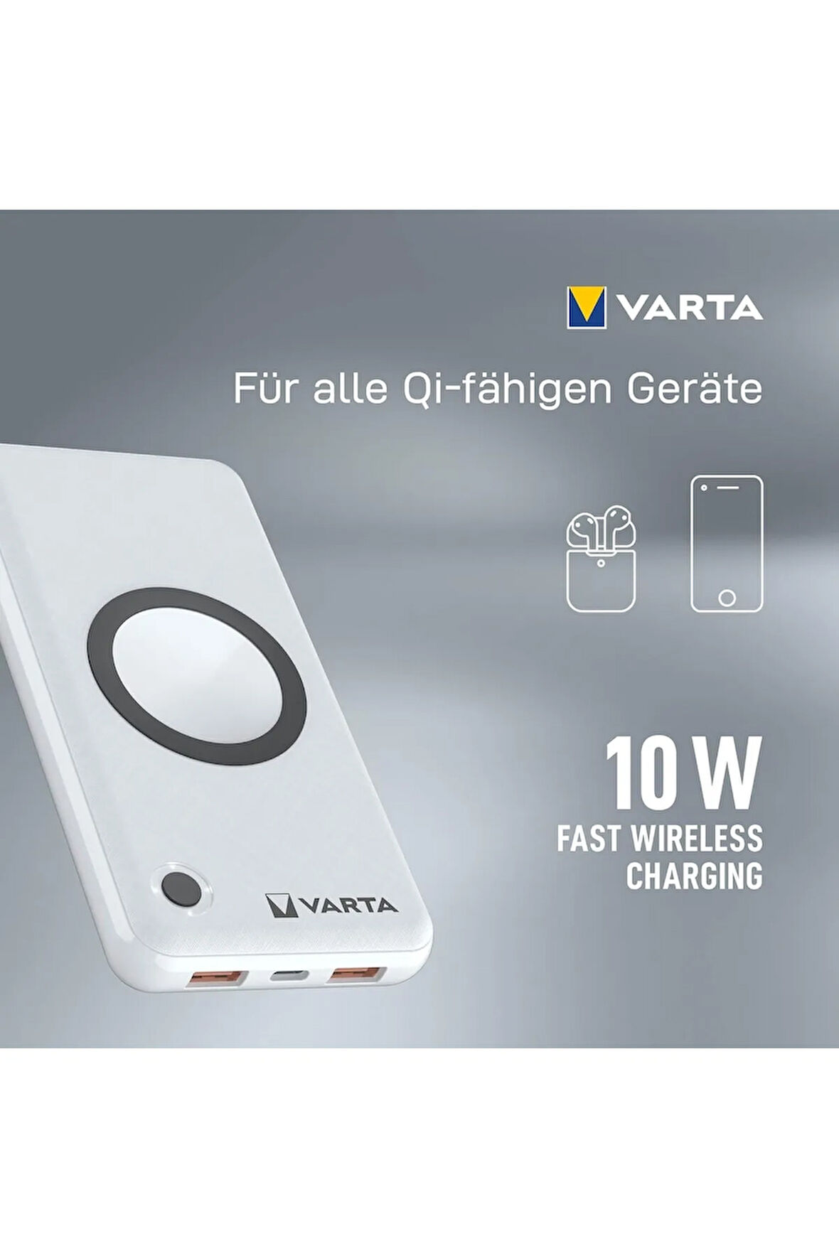 Wireless Power Bank 20.000 Mah Kablosuz Şarj Destekli Acil Durum Ekipmanı Uzun Şarj