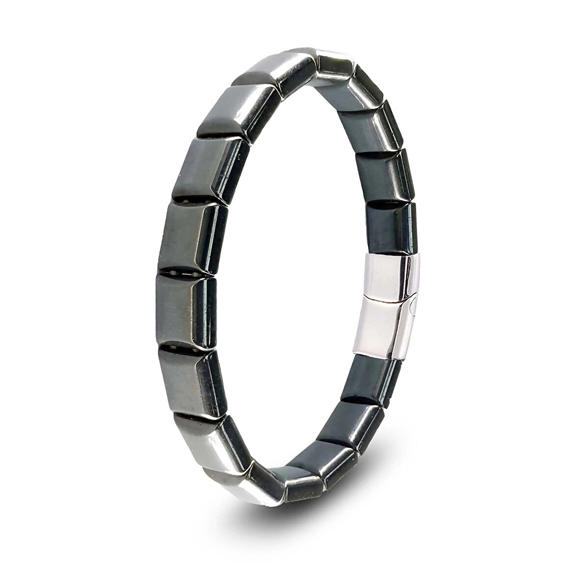 Moncuk Design Kare Hematit Doğaltaşlı Çelik Halat Ve Klips Bileklik 33512B4D1