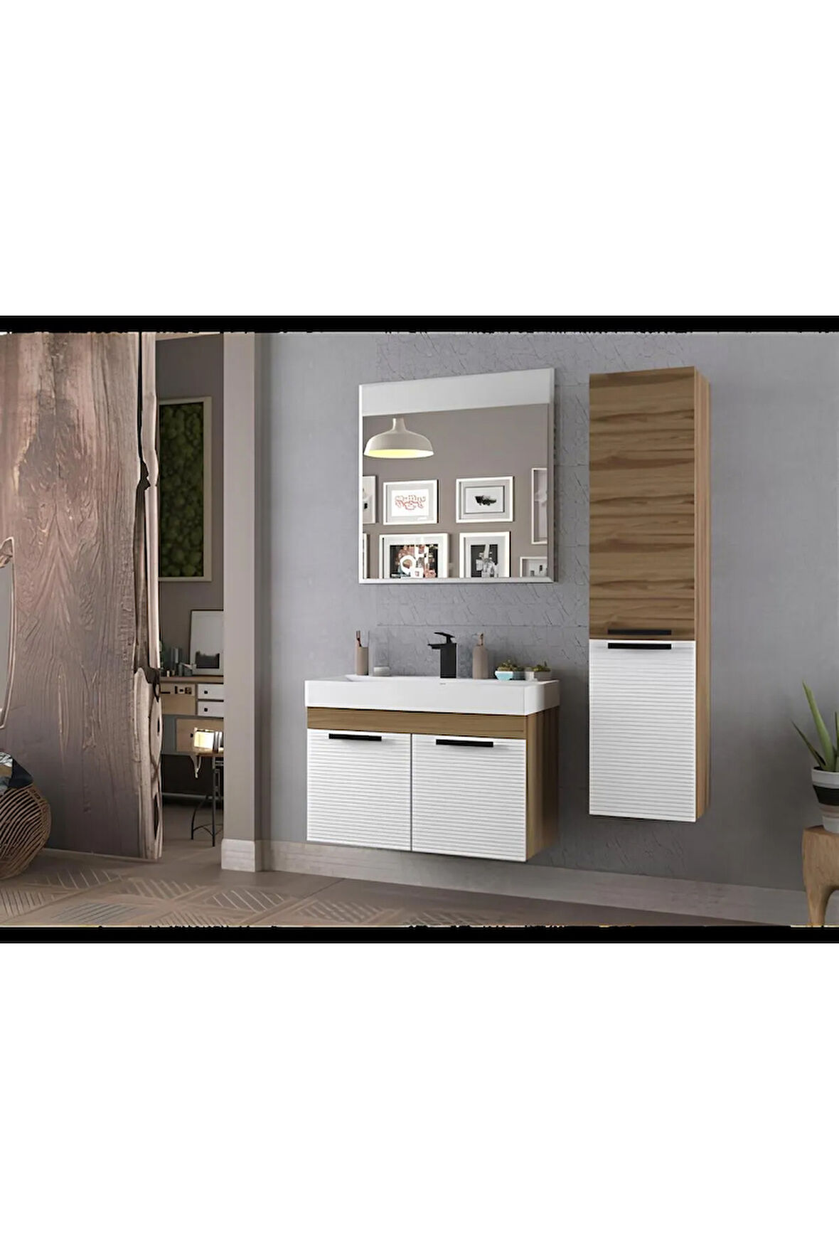 Norman 85 Cm Banyo Dolabı Beyaz (BOY DOLABI HARİÇ)