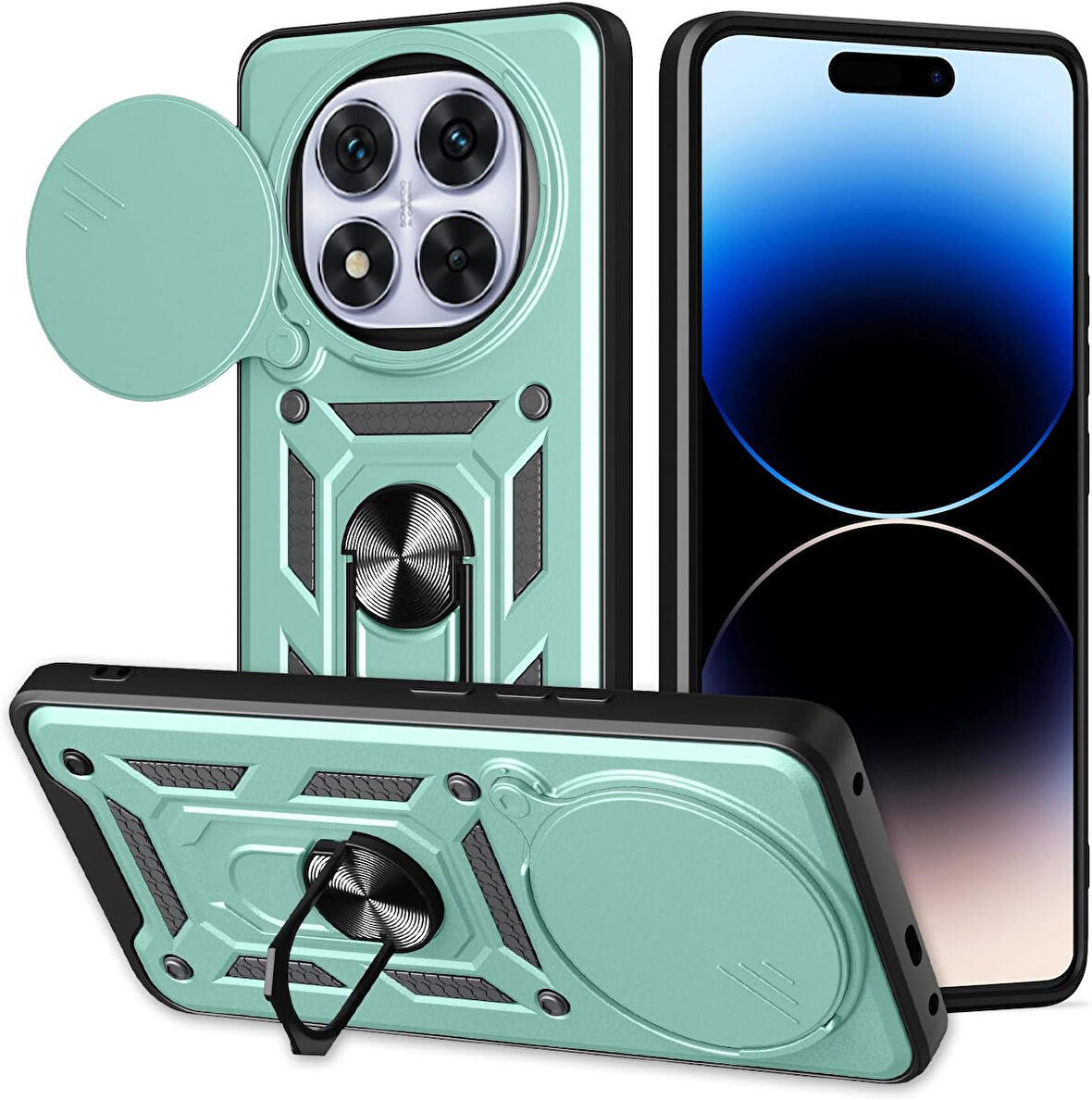 Xiaomi Redmi Note 14 Pro 5G Kılıf Sürgülü Kamera Korumalı Tank Kapak Azn-SrVega