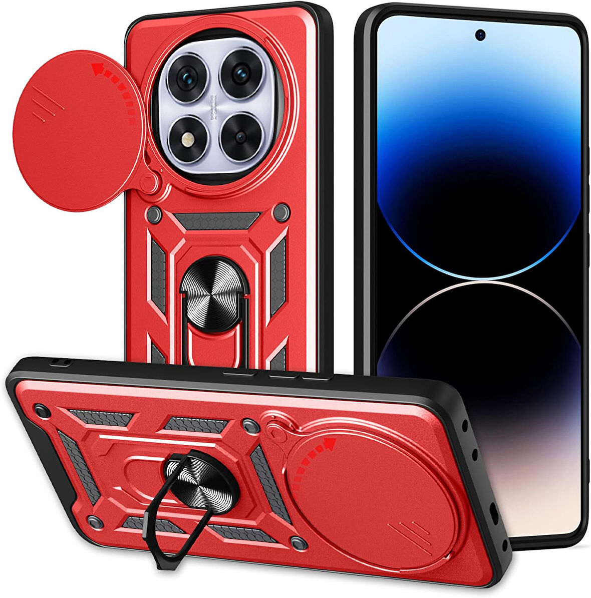 Xiaomi Redmi Note 14 Pro Plus Kılıf Sürgülü Kamera Korumalı Tank Kapak Azn-SrVega
